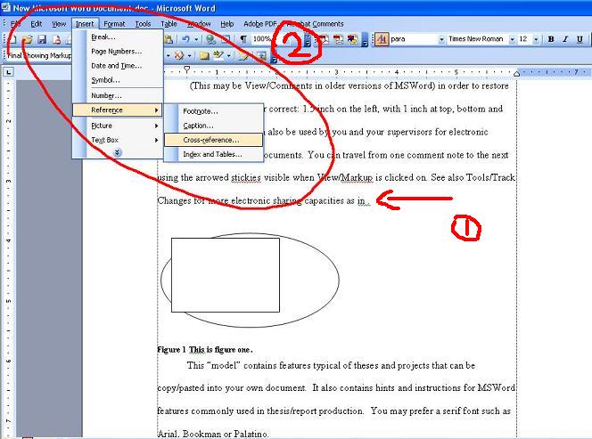 Using Cross Reference In Ms Word 9152